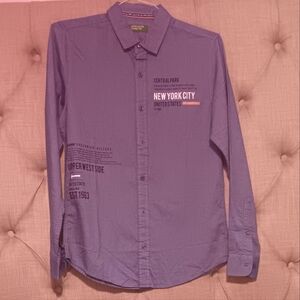 United Colors Of Benetton Blue Long Sleeved Collared Button Down Shirt